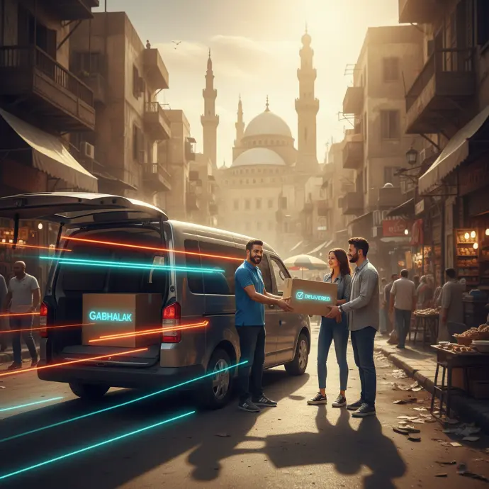 خدمة التوصيل السريع من جابهالك - عربية توصيل في شارع مصري