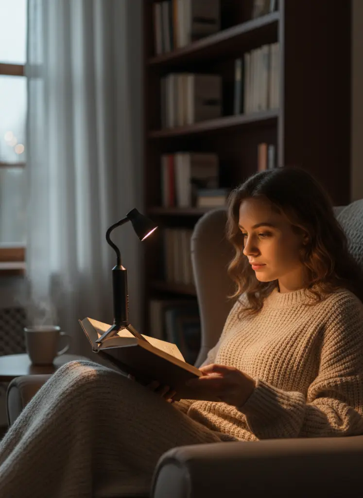 أباجورة ليد محمولة للقراءة والمكاتب - 3 أوضاع إضاءة وشحن USB