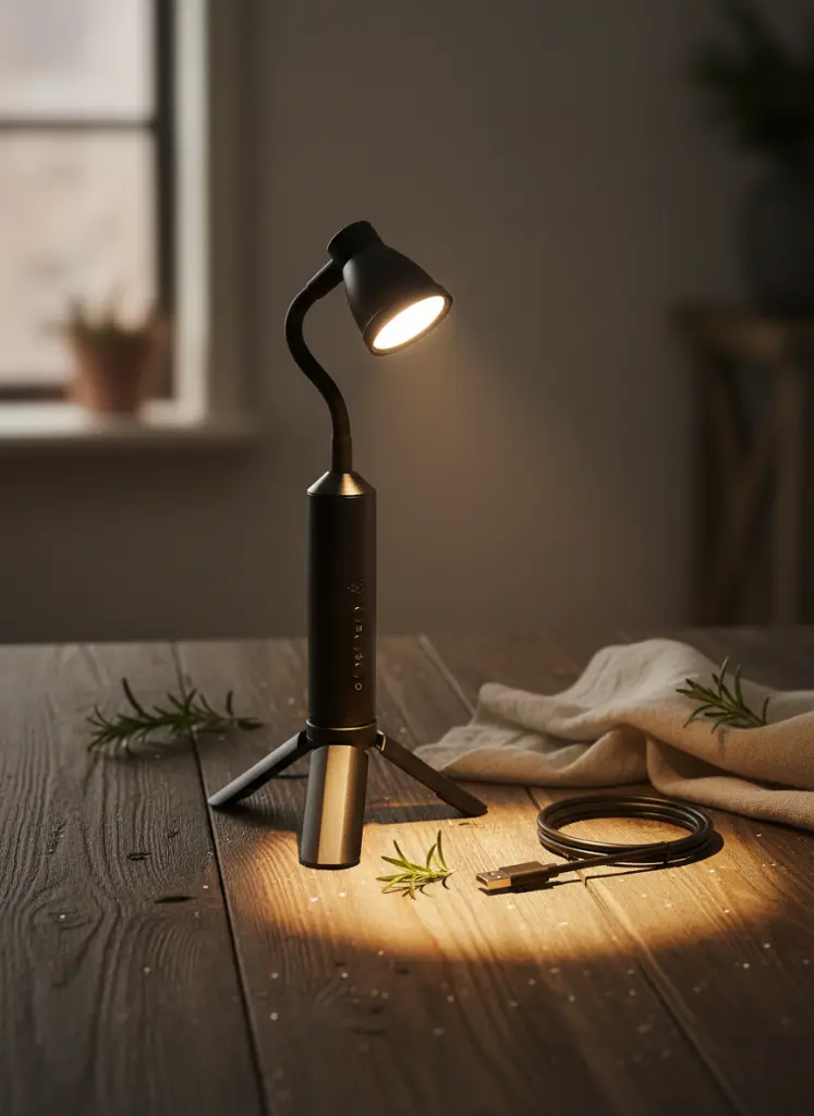 أباجورة ليد محمولة للقراءة والمكاتب - 3 أوضاع إضاءة وشحن USB