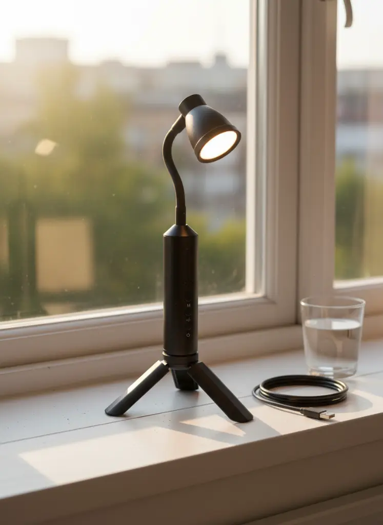 أباجورة ليد محمولة للقراءة والمكاتب - 3 أوضاع إضاءة وشحن USB