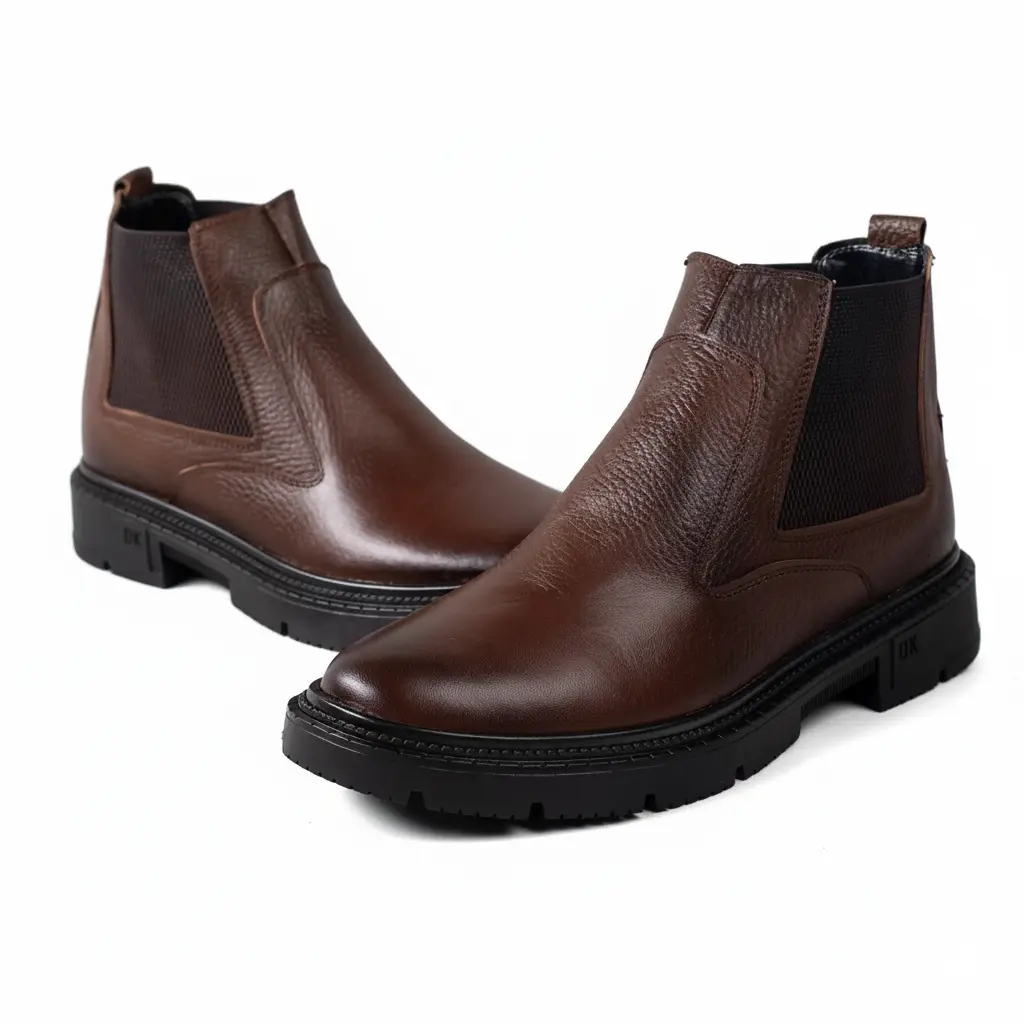 هاف بوت جلد طبيعي 100% – الأناقة الرجالية الكلاسيكية