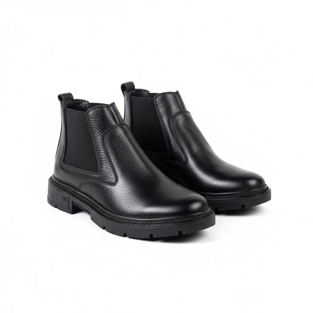 هاف بوت جلد طبيعي 100% – الأناقة الرجالية الكلاسيكية